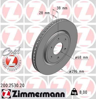 Obrázok Brzdový kotúč ZIMMERMANN COAT Z 200253020