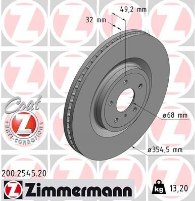 Obrázok Brzdový kotúč ZIMMERMANN COAT Z 200254520