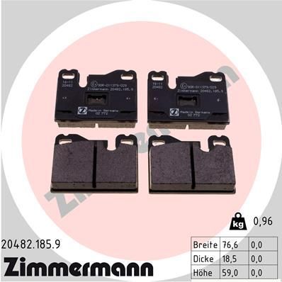 Obrázok Sada brzdových platničiek kotúčovej brzdy ZIMMERMANN pb:z 204821859