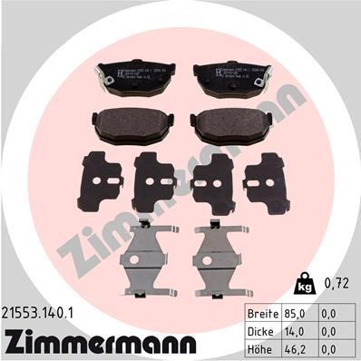Obrázok Sada brzdových platničiek kotúčovej brzdy ZIMMERMANN  215531401
