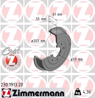 Obrázok Brzdový bubon ZIMMERMANN COAT Z 230191320