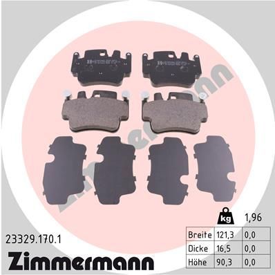 Obrázok Sada brzdových platničiek kotúčovej brzdy ZIMMERMANN  233291701