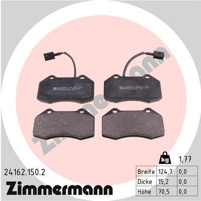 Obrázok Sada brzdových platničiek kotúčovej brzdy ZIMMERMANN  241621502
