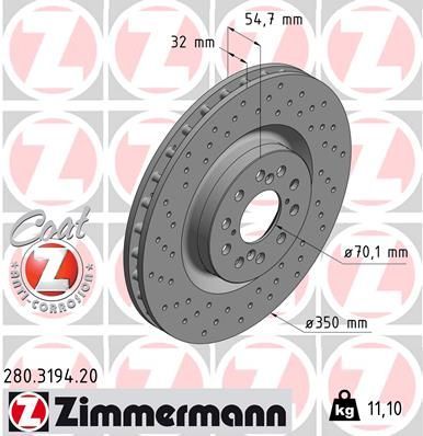 Obrázok Brzdový kotúč ZIMMERMANN COAT Z 280319420