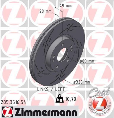 Obrázok Brzdový kotúč ZIMMERMANN BLACK Z 285351654