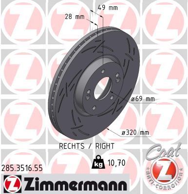 Obrázok Brzdový kotúč ZIMMERMANN BLACK Z 285351655