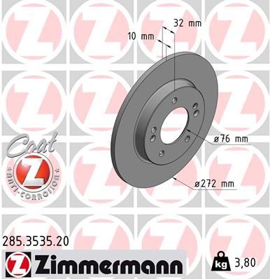 Obrázok Brzdový kotúč ZIMMERMANN COAT Z 285353520