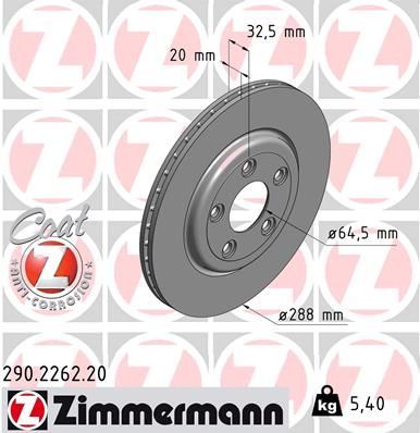 Obrázok Brzdový kotúč ZIMMERMANN COAT Z 290226220