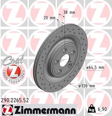 Obrázok Brzdový kotúč ZIMMERMANN SPORT COAT Z 290226552