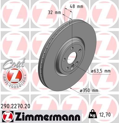 Obrázok Brzdový kotúč ZIMMERMANN COAT Z 290227020