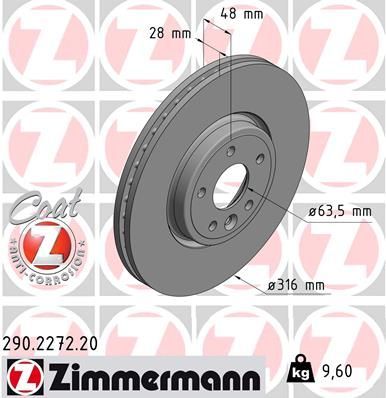 Obrázok Brzdový kotúč ZIMMERMANN COAT Z 290227220