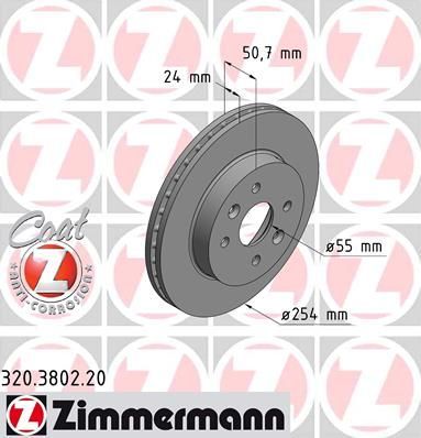 Obrázok Brzdový kotúč ZIMMERMANN COAT Z 320380220