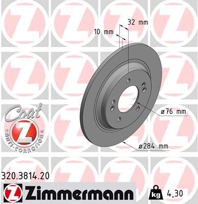 Obrázok Brzdový kotúč ZIMMERMANN COAT Z 320381420