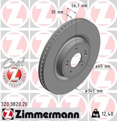 Obrázok Brzdový kotúč ZIMMERMANN COAT Z 320382020
