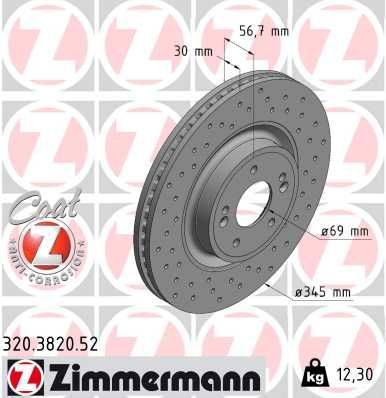 Obrázok Brzdový kotúč ZIMMERMANN SPORT COAT Z 320382052
