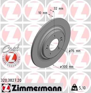 Obrázok Brzdový kotúč ZIMMERMANN COAT Z 320382720