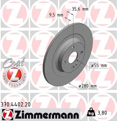 Obrázok Brzdový kotúč ZIMMERMANN COAT Z 370440220