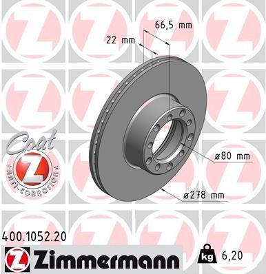 Obrázok Brzdový kotúč ZIMMERMANN COAT Z 400105220