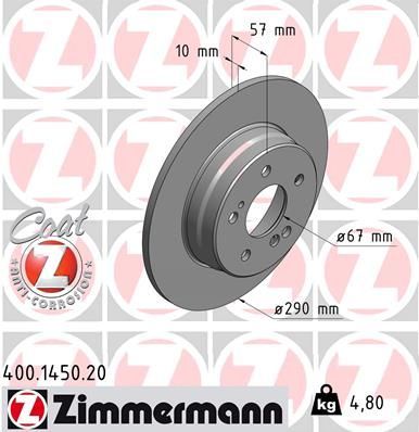 Obrázok Brzdový kotúč ZIMMERMANN COAT Z 400145020