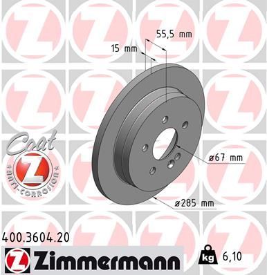 Obrázok Brzdový kotúč ZIMMERMANN COAT Z 400360420