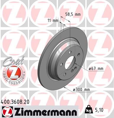 Obrázok Brzdový kotúč ZIMMERMANN COAT Z 400360820