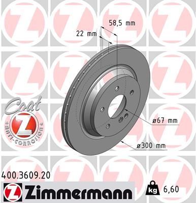 Obrázok Brzdový kotúč ZIMMERMANN COAT Z 400360920