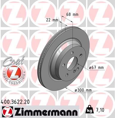 Obrázok Brzdový kotúč ZIMMERMANN COAT Z 400362220