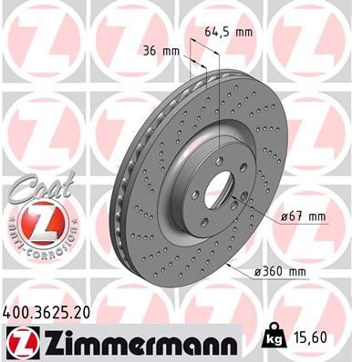 Obrázok Brzdový kotúč ZIMMERMANN COAT Z 400362520