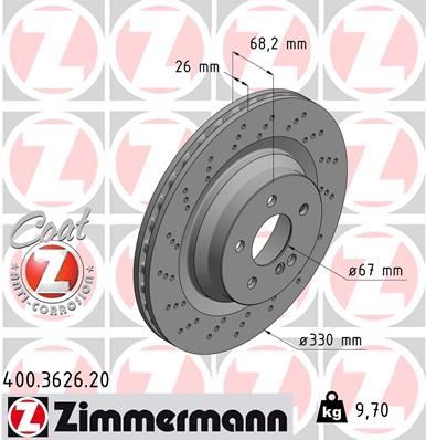 Obrázok Brzdový kotúč ZIMMERMANN COAT Z 400362620