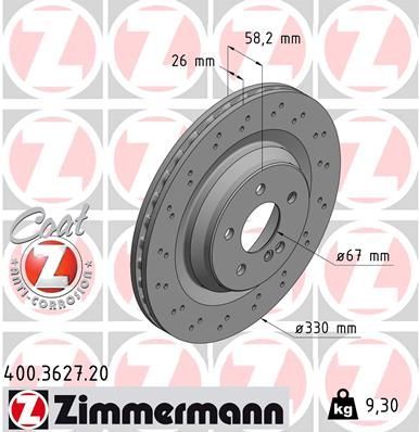 Obrázok Brzdový kotúč ZIMMERMANN COAT Z 400362720
