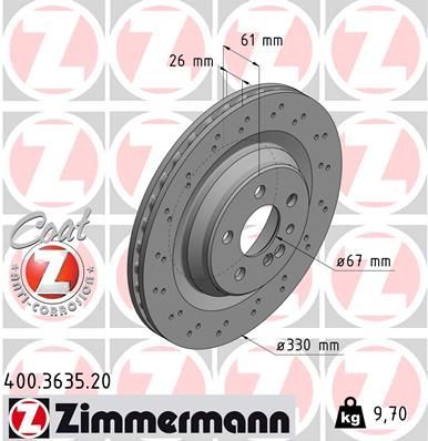 Obrázok Brzdový kotúč ZIMMERMANN COAT Z 400363520