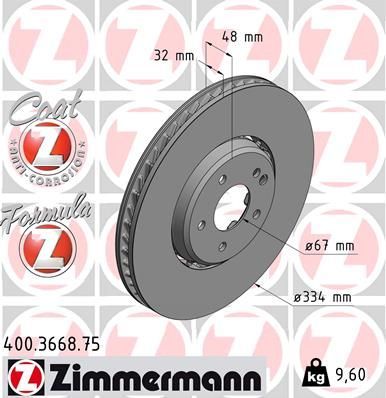 Obrázok Brzdový kotúč ZIMMERMANN FORMULA Z COAT Z 400366875
