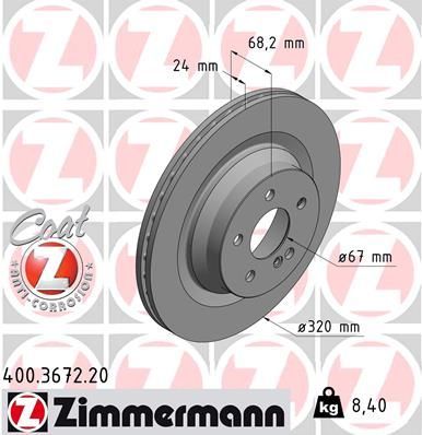 Obrázok Brzdový kotúč ZIMMERMANN COAT Z 400367220