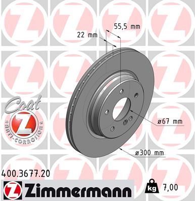 Obrázok Brzdový kotúč ZIMMERMANN COAT Z 400367720