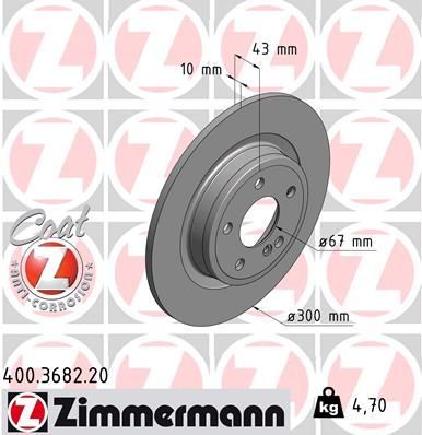 Obrázok Brzdový kotúč ZIMMERMANN COAT Z 400368220