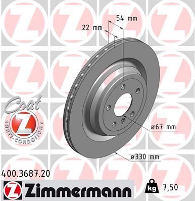 Obrázok Brzdový kotúč ZIMMERMANN COAT Z 400368720