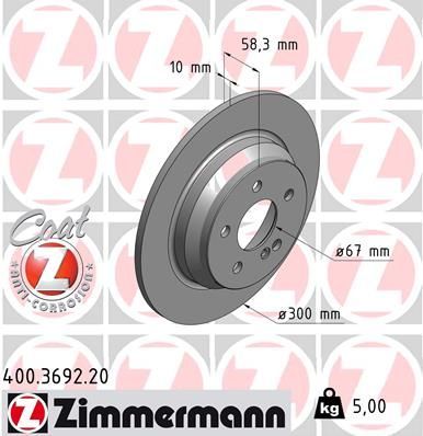 Obrázok Brzdový kotúč ZIMMERMANN COAT Z 400369220