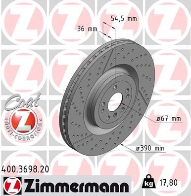 Obrázok Brzdový kotúč ZIMMERMANN COAT Z 400369820