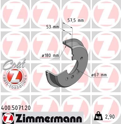 Obrázok Brzdový bubon ZIMMERMANN COAT Z 400507120