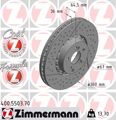 Obrázok Brzdový kotúč ZIMMERMANN FORMULA Z COAT Z 400550370