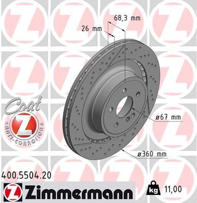Obrázok Brzdový kotúč ZIMMERMANN COAT Z 400550420