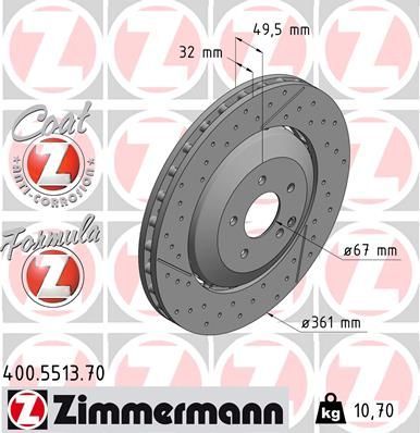 Obrázok Brzdový kotúč ZIMMERMANN FORMULA Z COAT Z 400551370