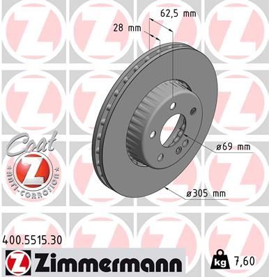 Obrázok Brzdový kotúč ZIMMERMANN FORMULA S COAT Z 400551530