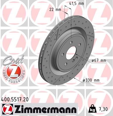 Obrázok Brzdový kotúč ZIMMERMANN COAT Z 400551720