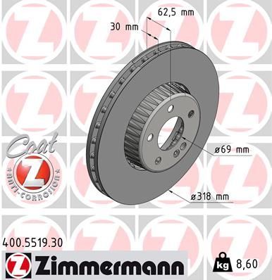 Obrázok Brzdový kotúč ZIMMERMANN FORMULA S COAT Z 400551930