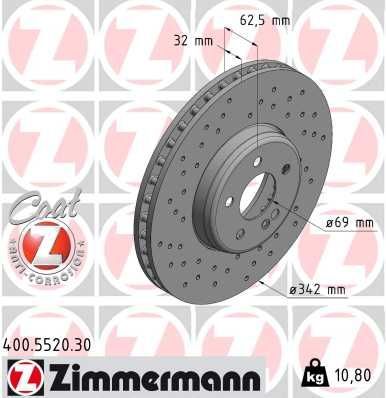 Obrázok Brzdový kotúč ZIMMERMANN FORMULA S COAT Z 400552030