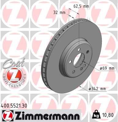 Obrázok Brzdový kotúč ZIMMERMANN FORMULA S COAT Z 400552130