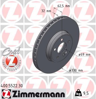 Obrázok Brzdový kotúč ZIMMERMANN FORMULA S COAT Z 400552230