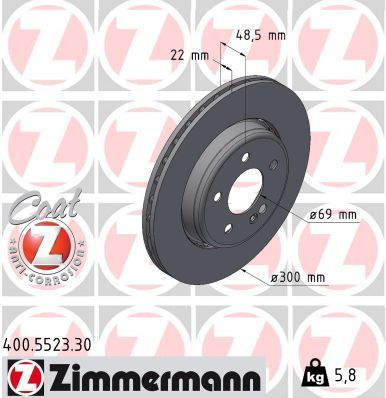 Obrázok Brzdový kotúč ZIMMERMANN FORMULA S COAT Z 400552330