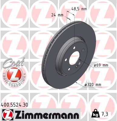 Obrázok Brzdový kotúč ZIMMERMANN FORMULA S COAT Z 400552430
